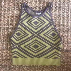 Tribal Pattern Soft Racerback Crop Top